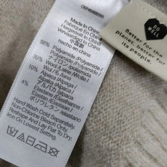 Madewell Beige Wool Alpaca Blend Sundry Destinations Crewneck Sweater Women's M - Picture 7 of 11